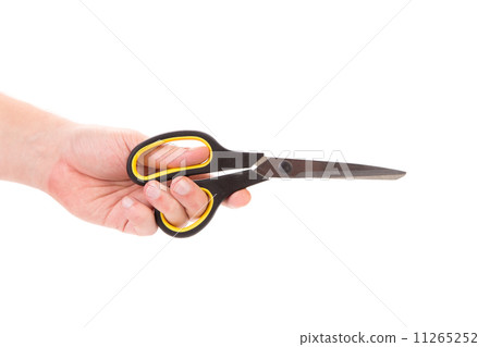 Male hand holding scissors. 11265252