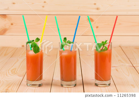 Grapefruit juice on table. Grapefruit juice on table. 11265398