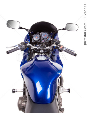 Blue powerful motorcycle. Blue powerful motorcycle. 11265544