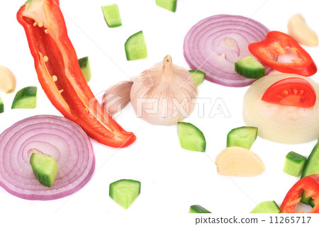 Composition of fresh sliced vegetables. Composition of fresh sliced vegetables. 11265717