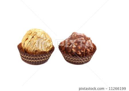 Two in row chocolate bonbons. 11266199