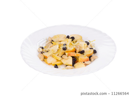 Fitness salad with black raisins and cashew. Fitness salad with black raisins and cashew. 11266564