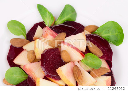 Beet salad with spinach and minced apple. Beet salad with spinach and minced apple. 11267032