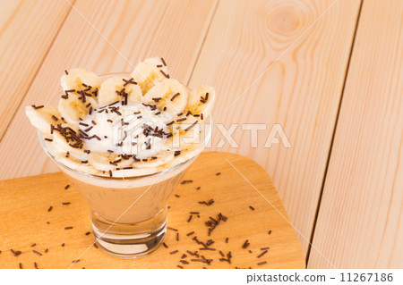 Banana dessert on cutting board. Banana dessert on cutting board. 11267186