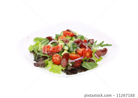 Salad with sausages. Salad with sausages. 11267188