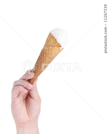 Hand holds ice-cream. Hand holds ice-cream. 11267339