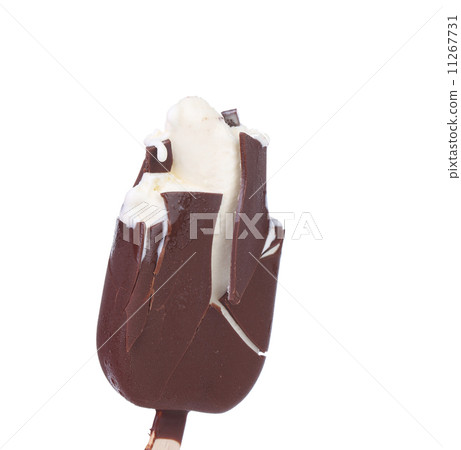 Bitten ice cream on stick. Bitten ice cream on stick. 11267731