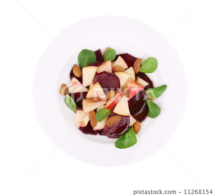Beet salad with spinach and minced apple. Beet salad with spinach and minced apple. 11268154