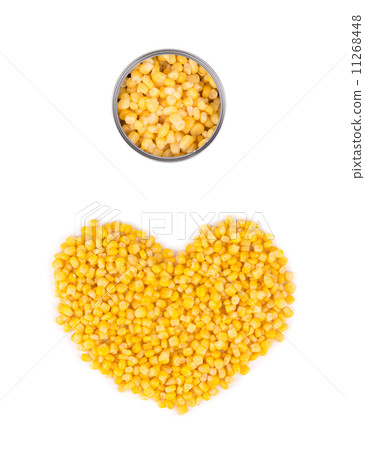 Heart shape of canned corn. 11268448