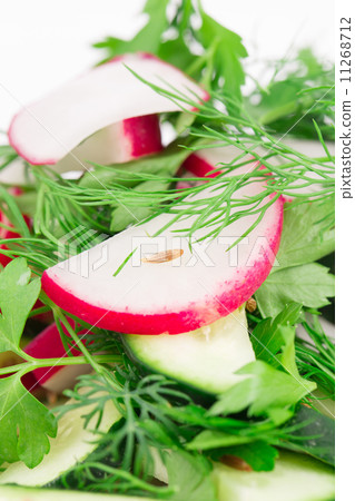 Radish salad with cucumber. Radish salad with cucumber. 11268712