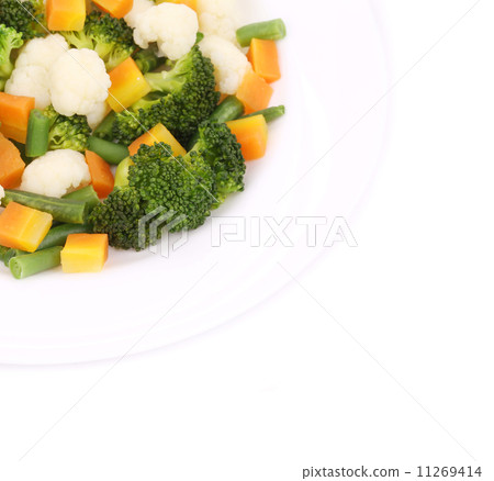 Cauliflower salad with broccoli and carrot. Cauliflower salad with broccoli and carrot. 11269414