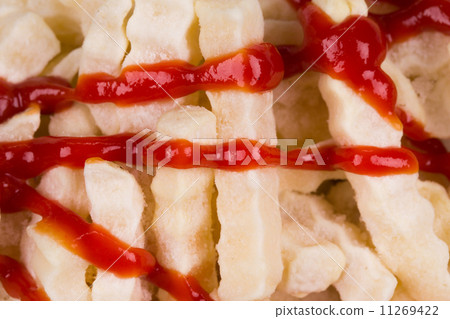 Frozen french fries with ketchup Frozen french fries with ketchup 11269422