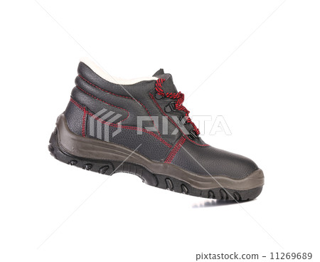 Black leather boot. Black leather boot. 11269689