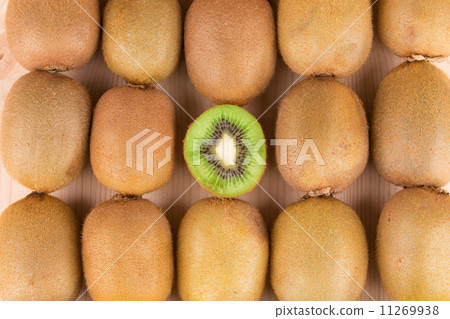 Ripe kiwi on wood table. 11269938