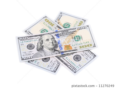 Heap of hundred dollar banknotes. 11270249