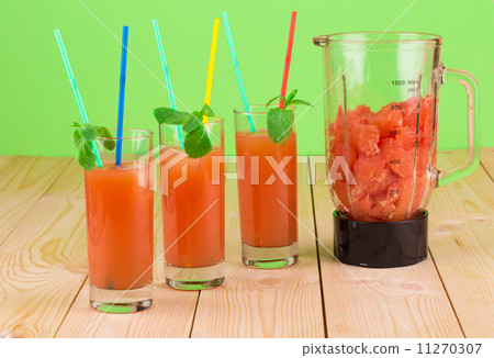 Grapefruit juice on table. Grapefruit juice on table. 11270307