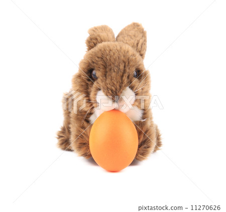 Easter rabbit and yellow egg. Easter rabbit and yellow egg. 11270626