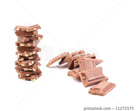 Chocolate and stack with nuts. Chocolate and stack with nuts. 11271575