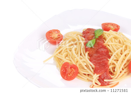 Tasty italian pasta with tomato sauce. Tasty italian pasta with tomato sauce. 11271581