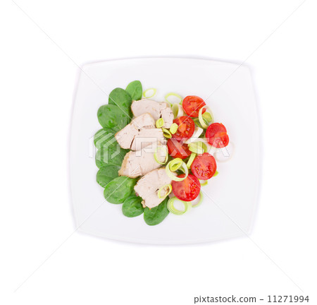 Chicken salad with sliced leek. 11271994