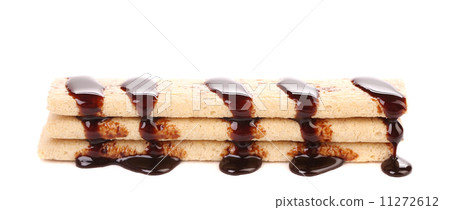 Stake wafers coated of chocolate. Stake wafers coated of chocolate. 11272612
