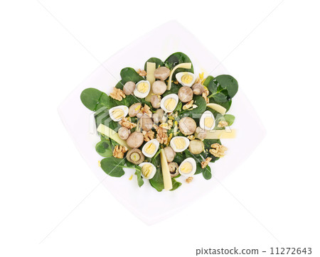 Mushroom salad with walnuts and parmesan. 11272643
