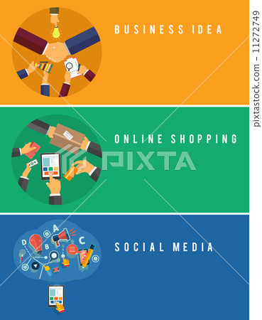 Icons for online shopping, idea,  social media 11272749