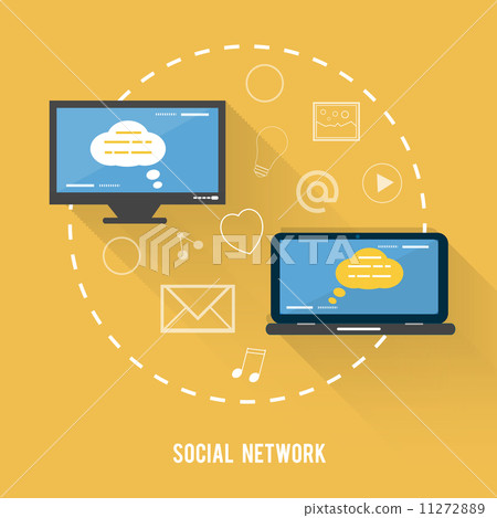 Social network concept in flat design 11272889