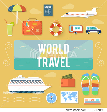 Icons set of traveling and planning a summer vacation 11272896
