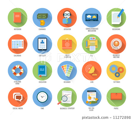 Business, office and marketing items icons. Business, office and marketing items icons. 11272898