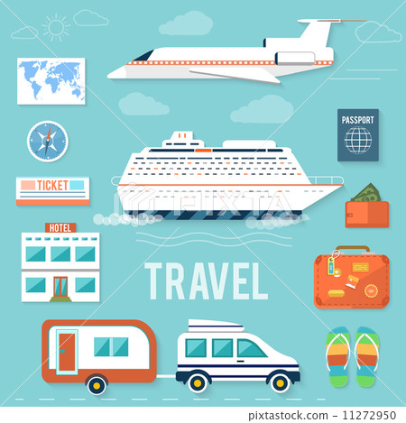 Icons set of traveling and planning a summer vacation 11272950
