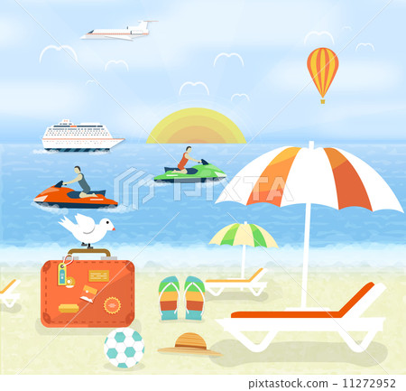 Icons set of traveling and planning a summer vacation 11272952