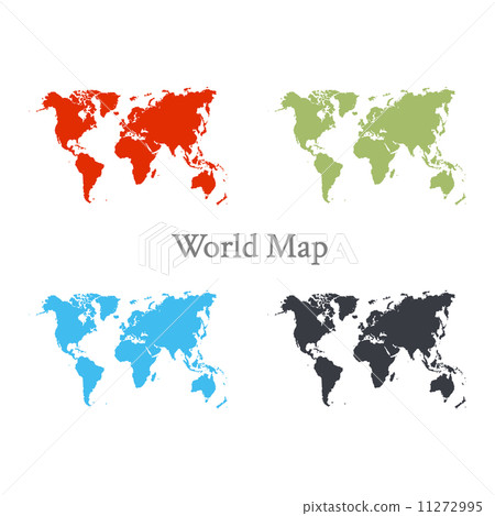 World map set in different color 11272995