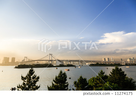 Rainbow bridge as viewed from odaiba Rainbow bridge as viewed from odaiba 11274175