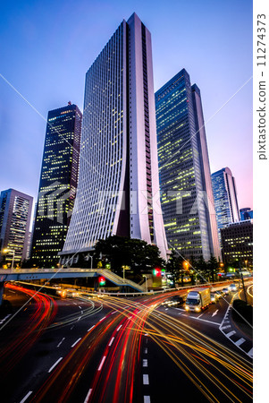 traffic in hinjuku financial district traffic in hinjuku financial district 11274373