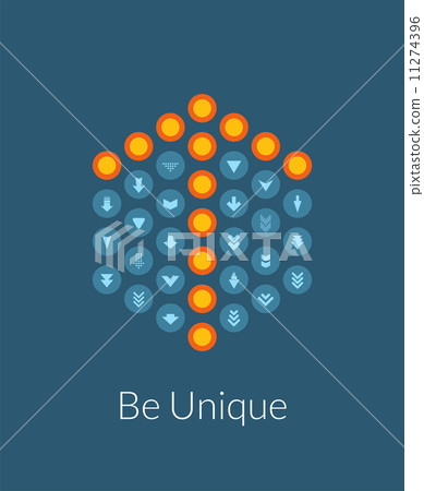 Be unique flat design vector illustration concept - Stock Illustration ...