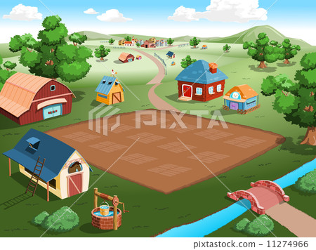 plentiful farm landscape illustration 11274966
