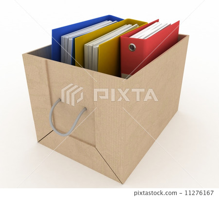 office folders in cardboard box - Stock Illustration [11276167] - PIXTA
