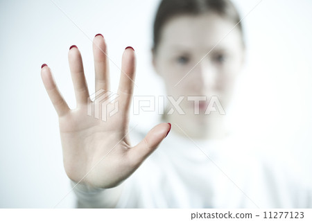 Young woman showing palm 11277123