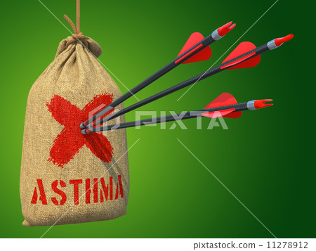 Asthma - Arrows Hit in Red Mark Target. 11278912