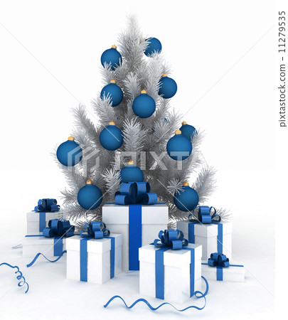 Christmas tree and gift boxes on white 11279535
