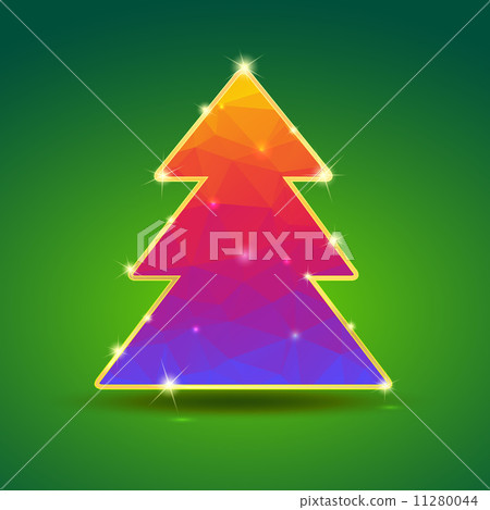 Creative, bright Christmas tree with gold and festive flash Creative, bright Christmas tree with gold and festive flash 11280044