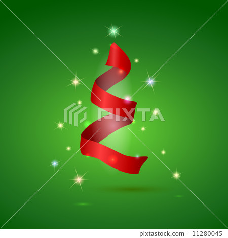 Stylized ribbon Christmas tree . Vector illustration. Stylized ribbon Christmas tree . Vector illustration. 11280045