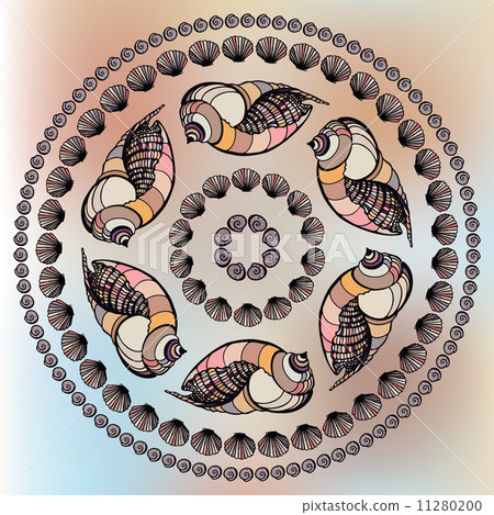 Mandala made of Seashells. 11280200