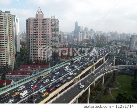 中國上海的交通擁堵 11281714