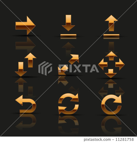 Set of golden icons. Vector illustration. Set of golden icons. Vector illustration. 11281758