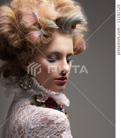 Inspiration. Fashion Model with Colorful Dyed Hair 11282128