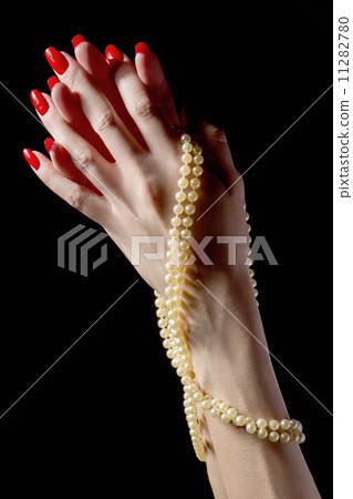 female hands in praying pose 11282780