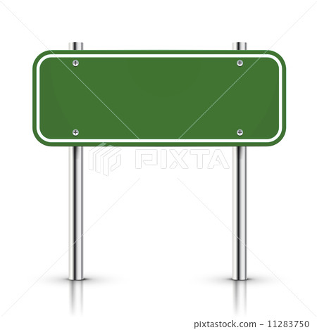 3d vector blank green traffic road sign - Stock Illustration [11283750 ...