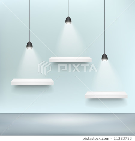 shelf for exhibit blank template and light 11283753